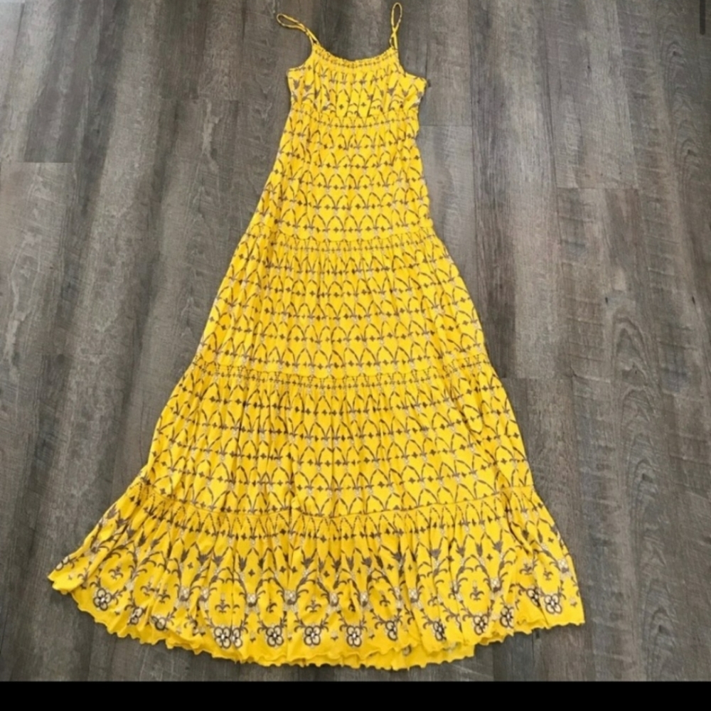 Juicy Couture 'Abigail' Maxi Dress SP Yellow Floral Print Beautiful & Ra…